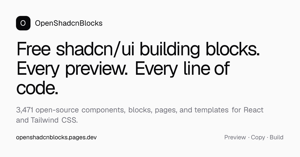 Open ShadcnBlocks screenshot 1